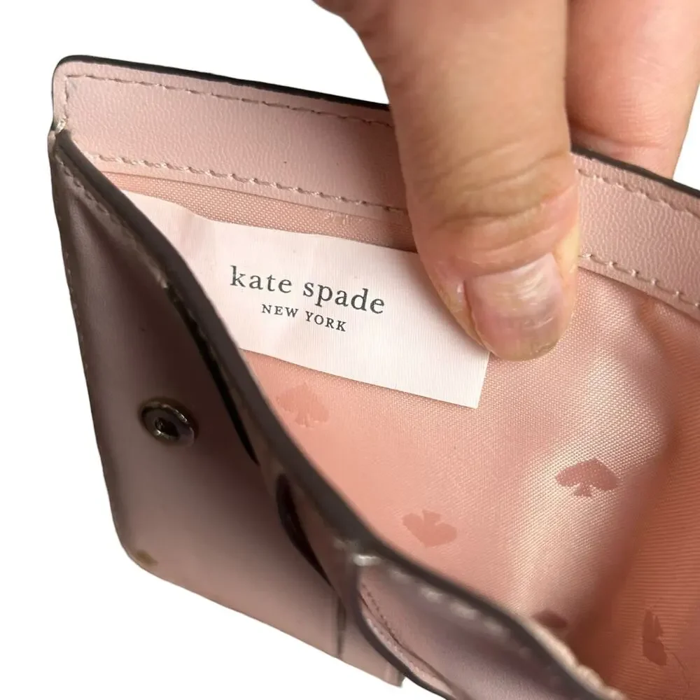 Kate Spade Cameron Paper Rose Small L-Zip Bifold Wallet